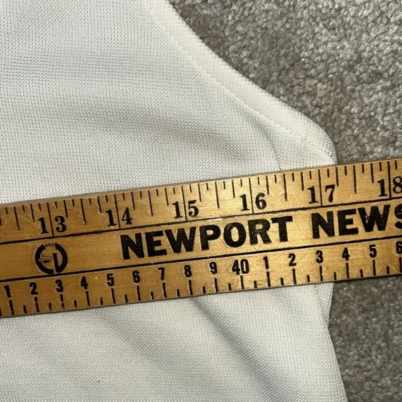 Zara Cream Textured Weave Racerback Tank Curved Raw Hem Midi Dress Size M - Picture 7 of 9